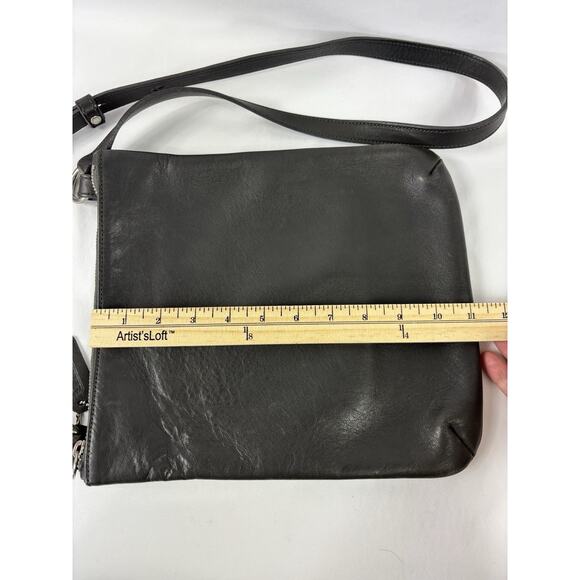 Vintage Coach 9457 Chelsea Slim Crossbody Legacy Bag Dark Grey Leather Purse - Picture 5 of 10